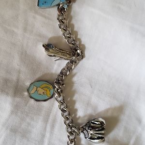 Disney silver cinderalla princess charm bracelet